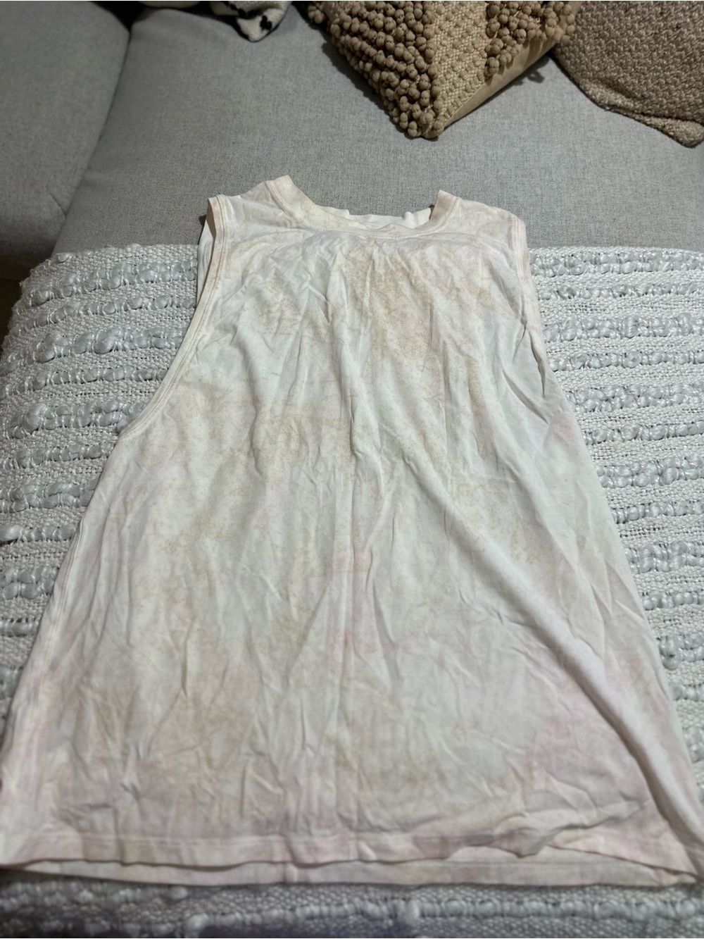 lululemon athletica women's tank top in light pink and cream